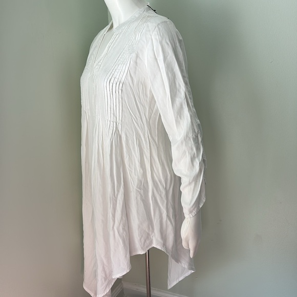 AREA STARS Rina Loose-Fit Asymmetric-Hem White Dress Size Small NEW - Picture 6 of 12